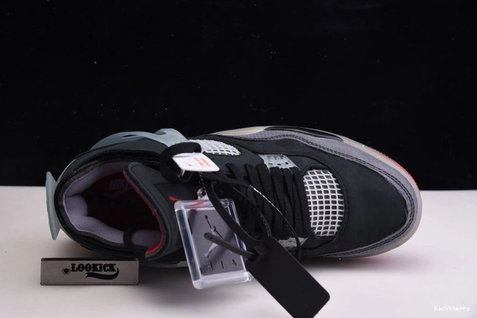 Kick Theory x Off Jordan Retro CV9388-001 White Air 4 Bred 0723